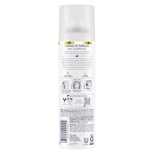 Dove Dry Shampoo Spray, Volume & Fullness, 2-Pack 5 oz