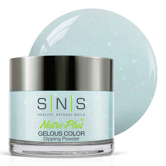 SNS Nail Dip Powder, Gelous Color Dipping Powder - Blue Ice Cryin' In The Rain (Gray/Baby Blue, Shimmer) - Long-Lasting Dip Nail Color Lasts 14 Days - Low-Odor & No UV Lamp Required - 1.5oz