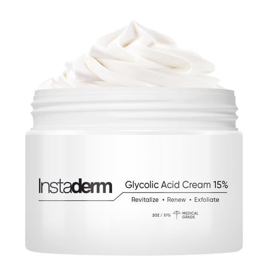 Glycolic Acid 15% Anti-Aging Wrinkle Cream- Reduces the Appearance of Fine Lines, Wrinkles, Age Spots, Dark Spots. Exfoliates, Smoothes Skin Texture, Tone & Improves Dull Looking Complexion.