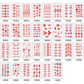 Lurrose Temporary Forehead Tattoo Stickers Chinese Style Decorative Stickers 30 Sheets