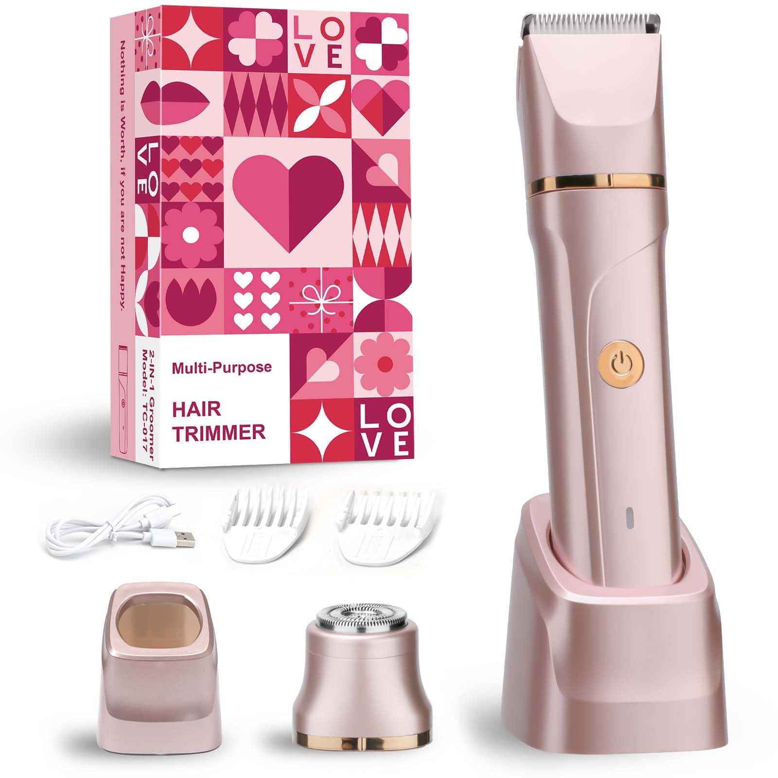 Bikini Trimmer for Women - Flawless Electric Razors for Women for Facial Hair, Pubic Hair & Legs, Waterproof Electric Shaver with Ceramic Blades, Travel-Friendly Perfect Gromming Gift for Her