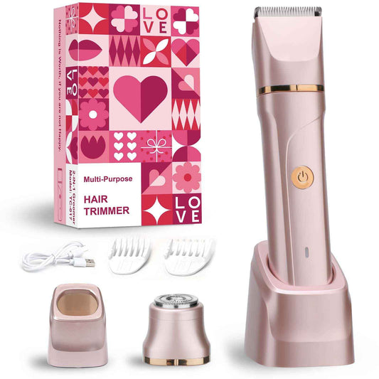 Bikini Trimmer for Women - Flawless Electric Razors for Women for Facial Hair, Pubic Hair & Legs, Waterproof Electric Shaver with Ceramic Blades, Travel-Friendly Perfect Gromming Gift for Her