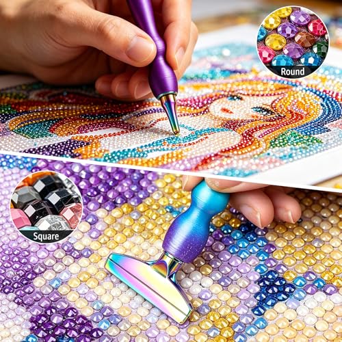 Tolcuez Diamond Painting Pen Kit Gradient Multicolor - 21Pcs Art Tools for DIY Crafts