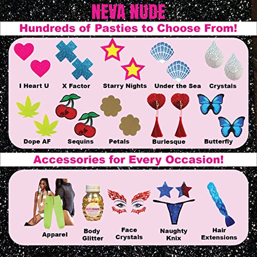 Neva Nude Lovely Lilac Pixie Jewel Face Crystal Sticker - Gems for Carnivals, Halloween, Festivals, Raves, & Parties | Medical Grade Adhesive, Waterproof, & Sweatproof | Made in USA