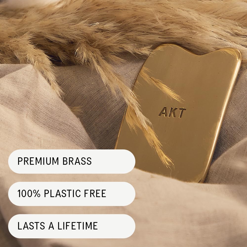 Akt, THE APPLICATOR. Inspired by GUA SHA for improved micro-circulation. 100% PLASTIC FREE — Made from premium quality brass. Use to apply your NATURAL DEODORANT BALM from LONDON