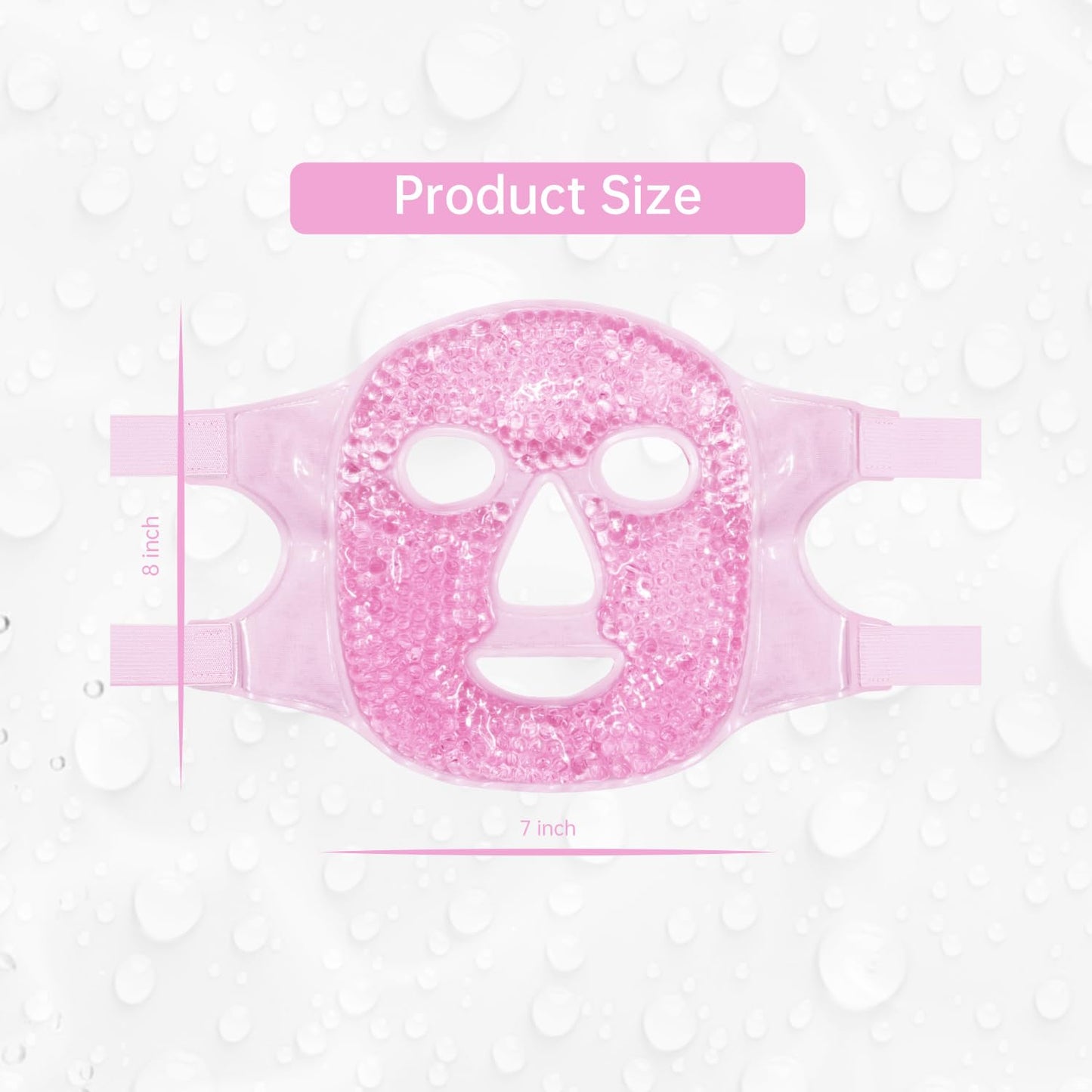 Face Eye Mask Ice Pack for Reducing Puffiness, Bags Under Eyes, Puffy Dark Circles, Migraine,Hot/Cold Pack with Soft Plush Backing (Pink #19)