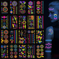 Koogel 25 Sheets Glow in Dark Temporary Tattoos, 160PCS Glow Tattoo Stickers Waterproof UV Neon Face Tattoos for Boys Girls Women Men Party Supplies