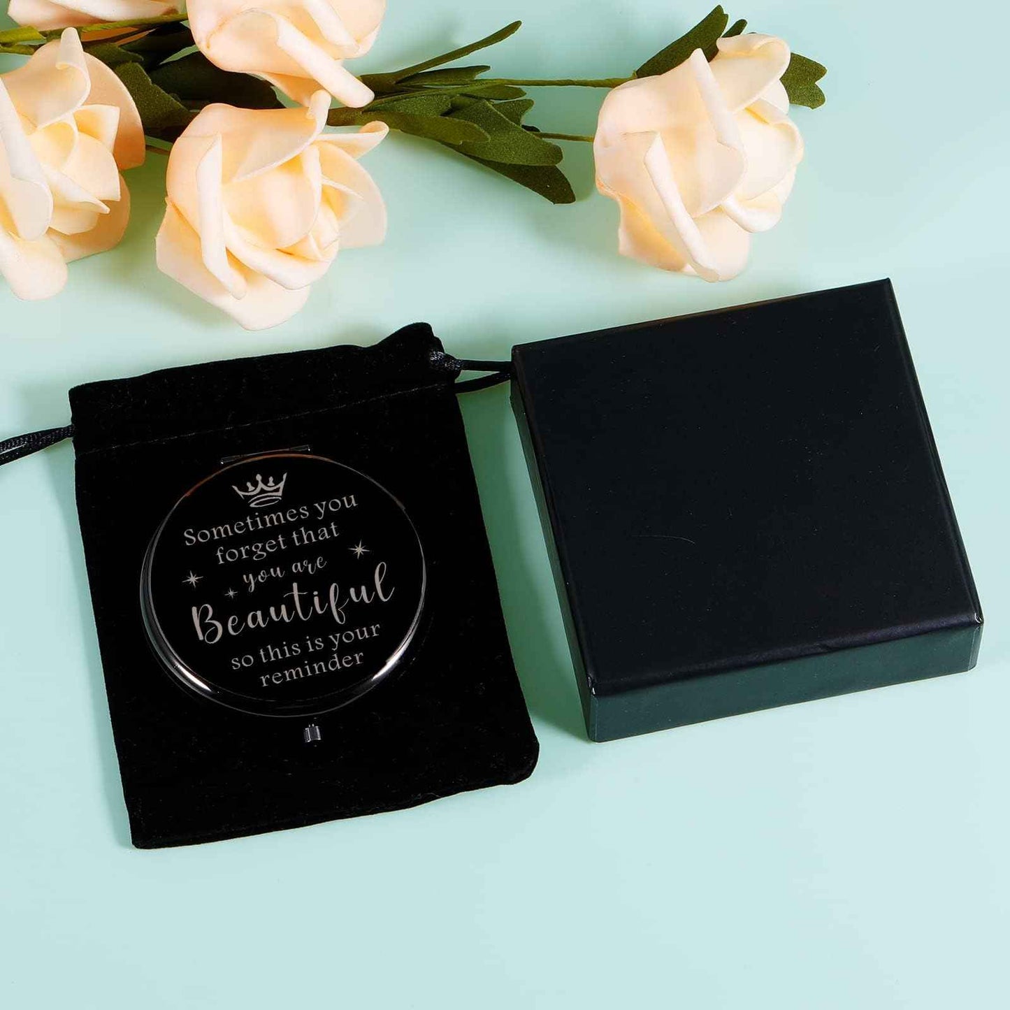 STVK 2025 Stocking Stuffers for Women Girl, Xmas Gifts for College Girls, Inspirational Makeup Compact Mirror for Girls, Anxiety Relief Item, Birthday Gifts for Daughter, 7th 8th Grade School Supplies