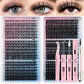 Cluster Lash Extensions Kit 812Pcs - 6 Styles 8-16mm with Glue