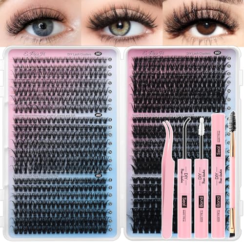Cluster Lash Extensions Kit 812Pcs - 6 Styles 8-16mm with Glue