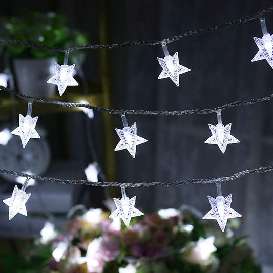 Twinkle Star 100 LED Star String Lights, Plug in Fairy String Lights Waterproof, Extendable for Indoor, Outdoor, Wedding Party, Christmas Tree, New Year, Garden Decoration, White