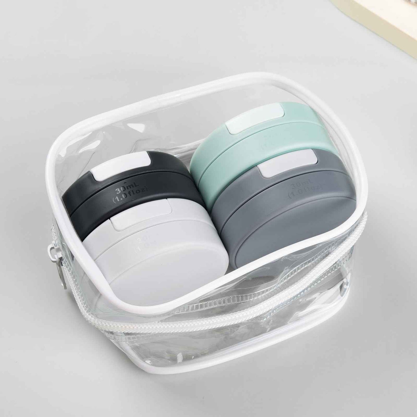 Mrsdry Travel Bottles & Magnetic Travel Capsules Set, Tsa Approved Size Containers, BPA Free Leak Proof Refillable Bottles with Labels