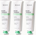 Boka Fluoride Free Toothpaste - Nano Hydroxyapatite, Remineralizing, Sensitive Teeth, Whitening - Dentist Recommended for Adult, Kids Oral Care - Ela Mint Flavor, 4 Fl Oz 3Pk - US Manufactured