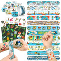 96 PCS Fishing Party Favors Set ? 72 Pre-Cut Temporary Tattoos & 24 Slap Bracelets for Kids, Perfect for Outdoor Birthday Parties, Camping Adventures & Classroom Rewards