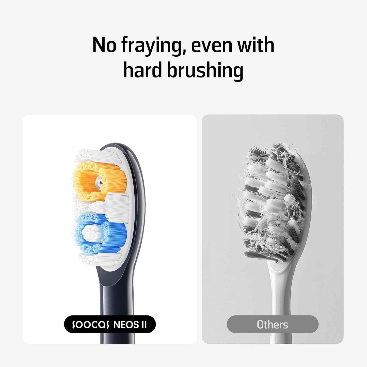 Soocas Multiclean Classic Clean Electric Toothbrush Replacement Heads, Compatible with Both NEOS II and NEOS II Ultra, 2 Brush Heads, Dark Violet