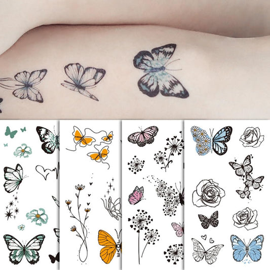 Fake Butterfly Tattoos, Temporary Face Tattoos Sticker for Adult Kids Halloween Costume Accessories and Parties,12-Sheet