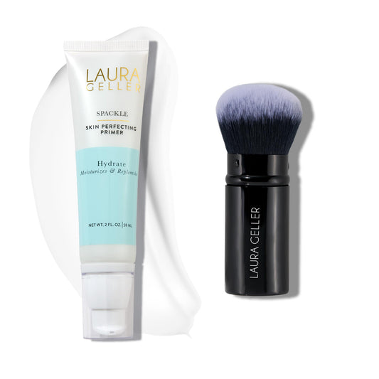 LAURA GELLER NEW YORK Spackle Super-Size Makeup Primer with Hyaluronic Acid, Hydrate + Airbrush Kabuki Brush