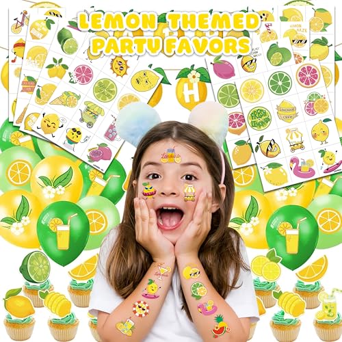 96 PCS Lemon Temporary Tattoos for Kids - Party Favors