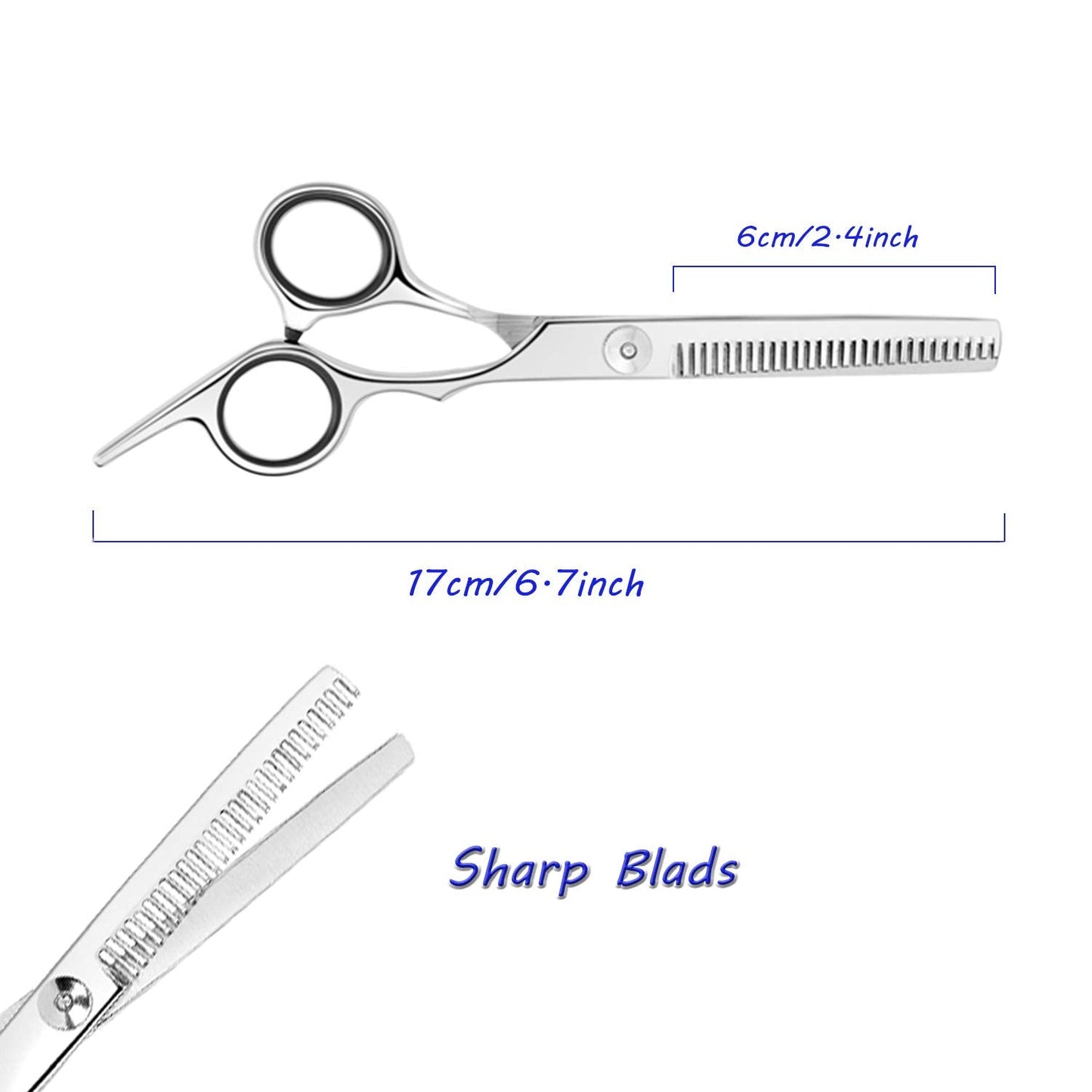 Essoy Professional Thinning Shears Hair Cutting Teeth Scissors(6.5-Inches),Stainless Steel Haircut Scissor with Fine Adjustment Screw for Home Salon,Barber Hairdressing Scissor for Women Men Kids