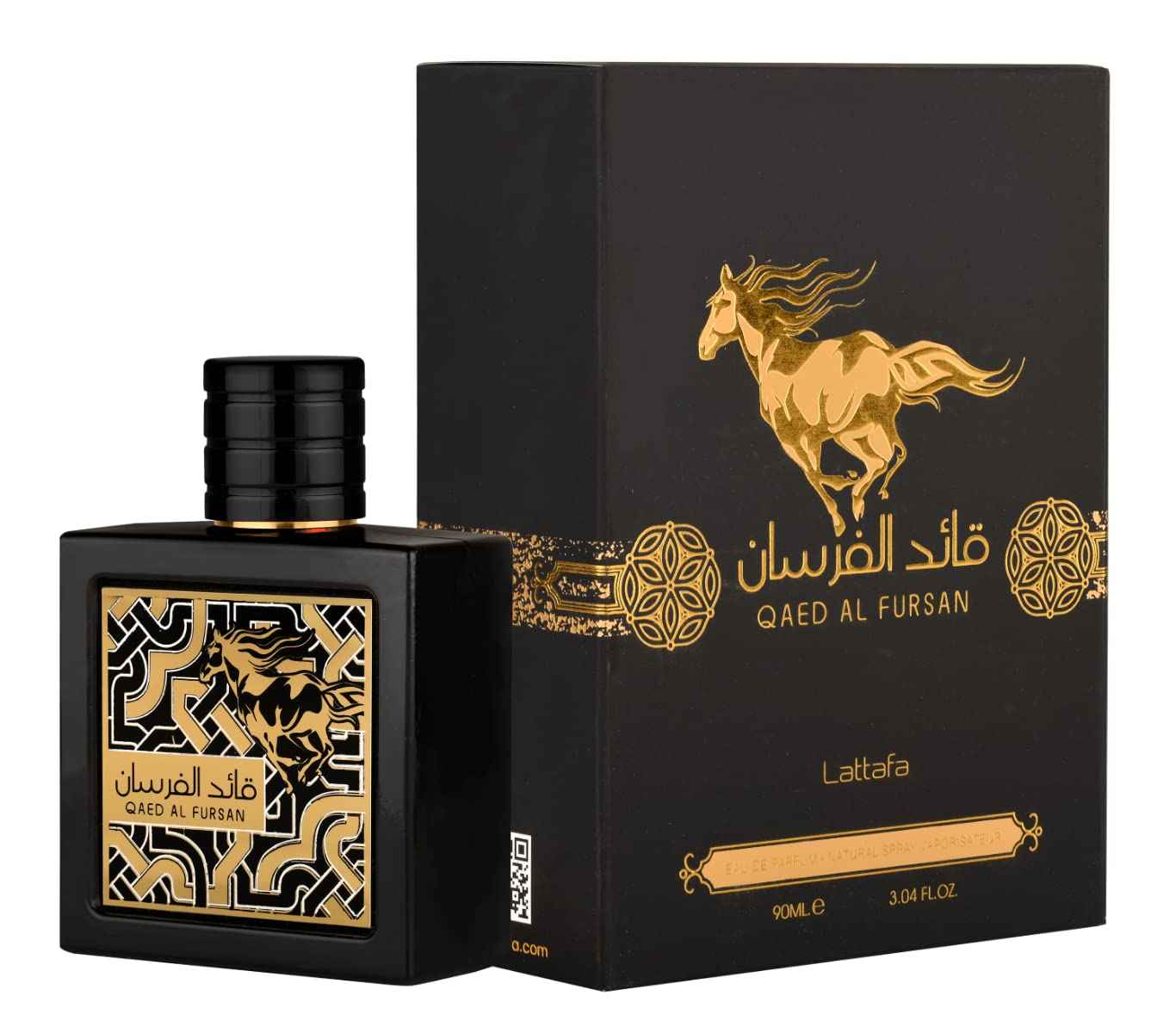 Lattafa Qaed Al Fursan for Men Eau de Parfum Spray, 3.04 Ounce