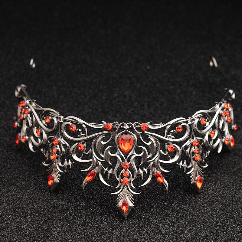 Gothic Crystal Tiara Crown for Women - Vintage Baroque Rhinestone Headpiece
