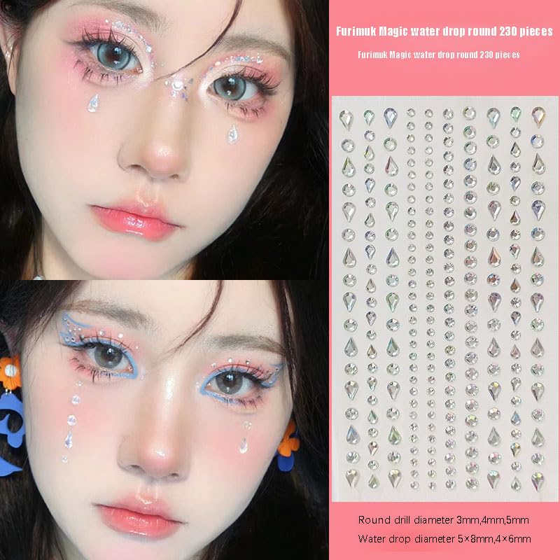 Face Gems Self-Adhesive Rhinestone Stickers - 5 Sheets