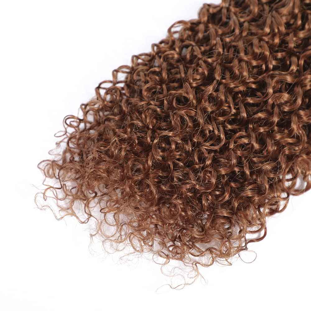 34 Inch Color 33 Copper Red Bundles Reddish Brown Kinky Curly Human Hair Bundle Unprocessed Peruvian Virgin Hair Bundle Brown Curly Wave Bundles for Women