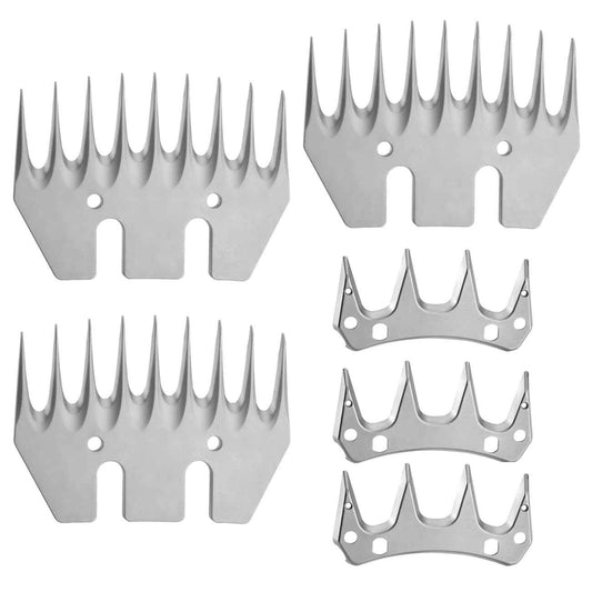 VRMETA 3 Set 9 Tooth Sheep Shears Replacement Blades PRO Universal Blade for All Major Brands Oster GDJOB TAKEKIT BEETRO Dragro Lister Heiniger Sheep Clippers for Sheep Alpacas Goats (9 Tooth Silver)