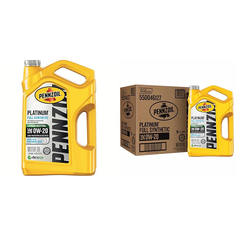 Pennzoil Platinum Full Synthetic 0W-20 Motor Oil (5-Quart Bundle, Includes Four 5 Quart Bottles)