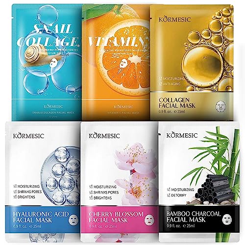Facial Sheet Mask Pack- Hydrating,Nourishing Premium Quality (12 pack)