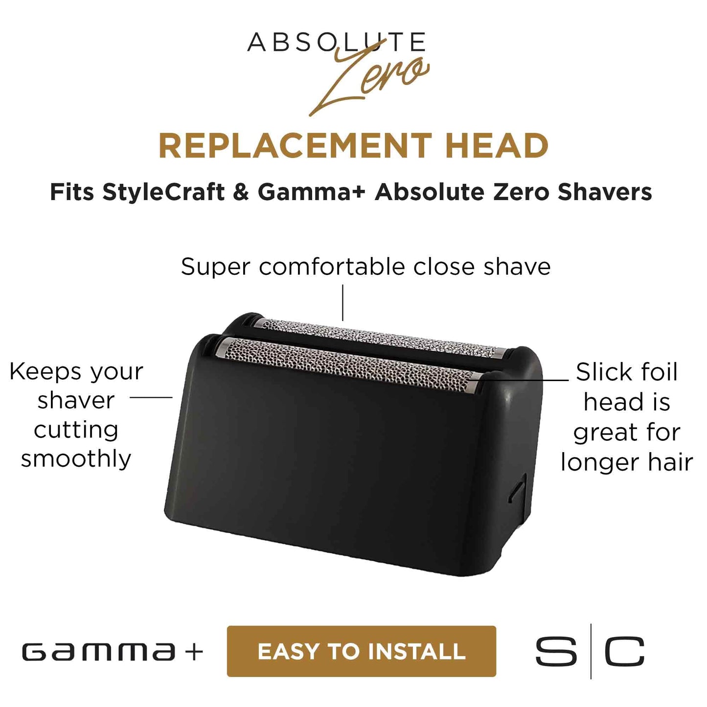 GAMMA+ Absolute Zero Mens Foil Shaver Collection (Slick Foil Head)