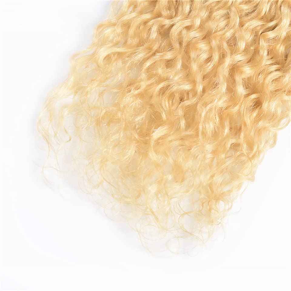 Blonde Curly Bundles 613 Honey Blonde Human Hair Bundles 14 16 18 Inch Brazilian Virgin Remy Hair Extensions 613 Kinky Curly Bundle Double Weft