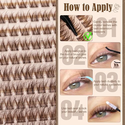 Brown Lash Clusters Wispy Eyelash Extensions by Lanflower