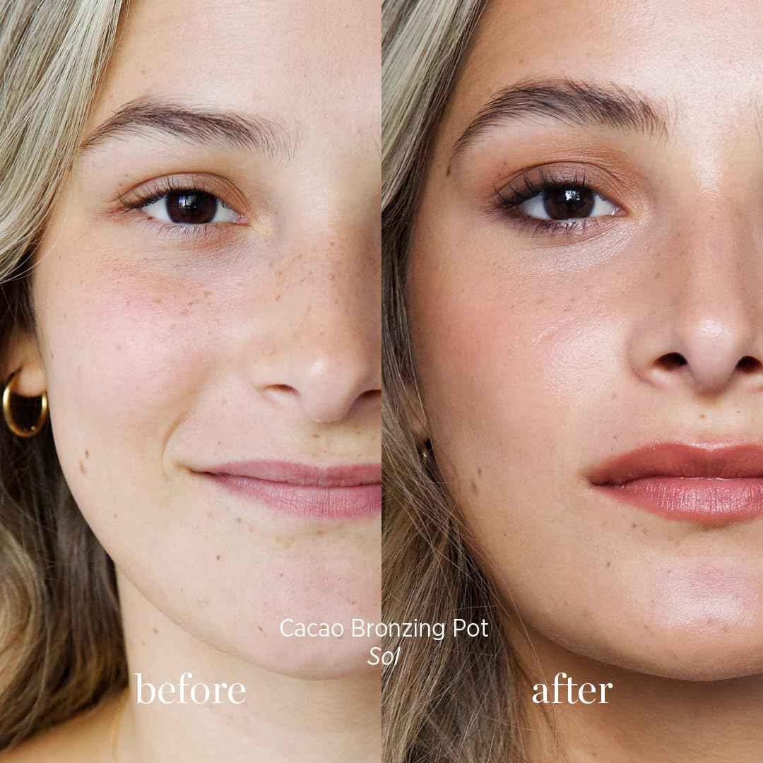 Ere Perez - Cacao Bronzing Pot | Weightless, Creamy, Blendable, Balmy | Cacao + Shea Butters, Vitamin E | Vegan, Cruelty-Free, Clean Beauty (Sol, 0.26 oz | 7.5g)