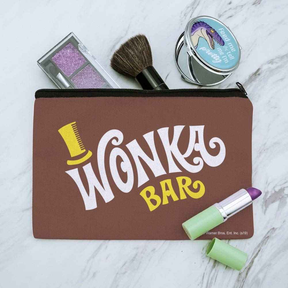 GRAPHICS & MORE Willy Wonka and the Chocolate Factory Wonka Bar Logo Makeup Cosmetic Bag Organizer Pouch