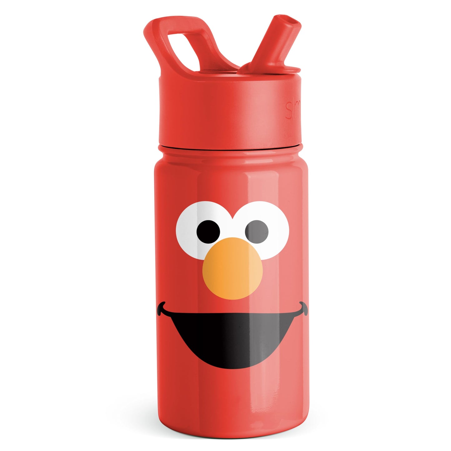 Simple Modern Sesame Street Elmo Kids Water Bottle with Straw Lid | Reusable Insulated Stainless Steel Cup for Toddlers, School | Summit Collection | 14oz, Elmo Big Face