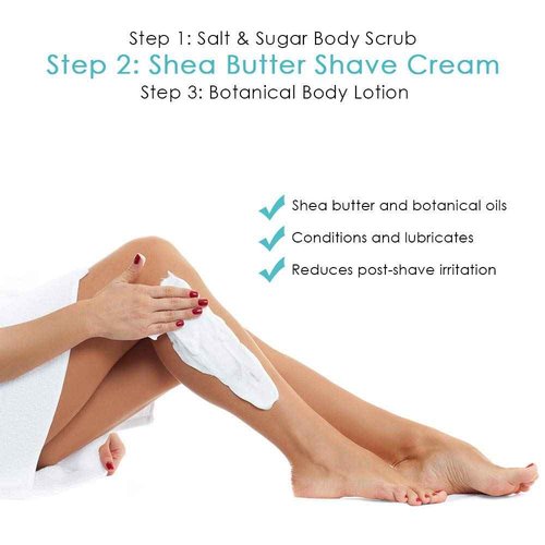 Aveline Smooth Women's Razor with 6-Blade Cartridge, Smooth Razor Blade Refill 6-Blade Cartridges (4 Refills), & Shea Butter Shaving Cream