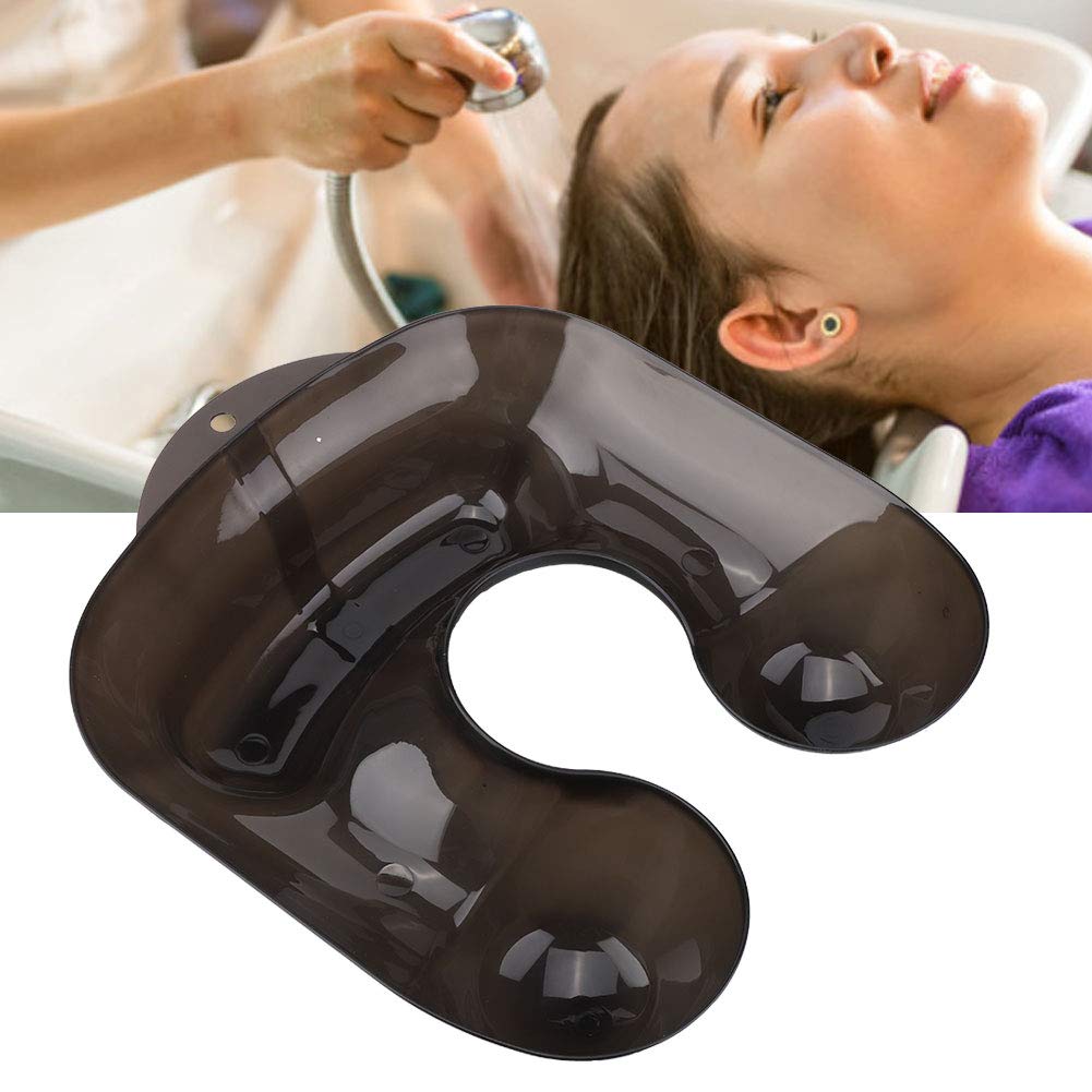 Portable Shampoo Bowl, Large Neck Tray Salon Cutting and Styling Hair Hairdresser Beauty Shoulder Spill Free Perm Container Clothing Protector Hairdressing Hair Color Neck Tray Perm(Transparent black)