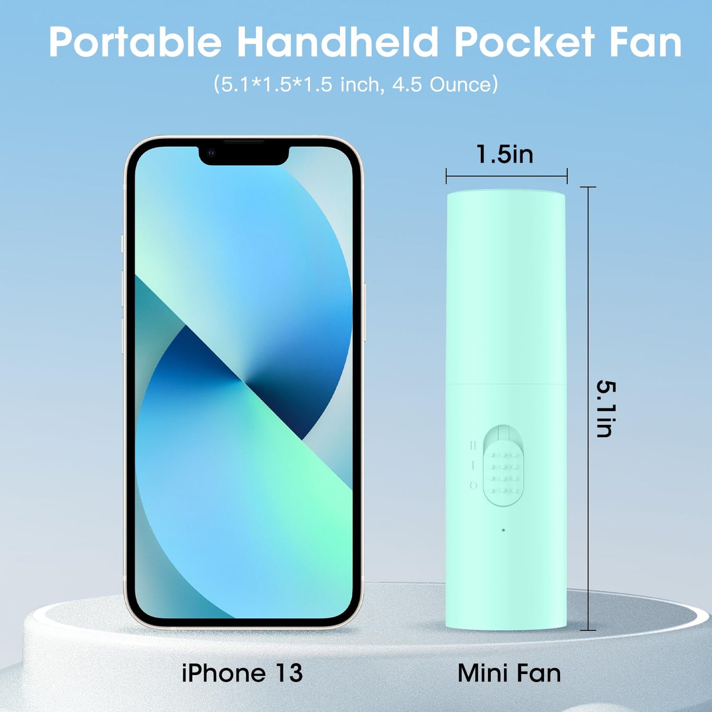 OLV Handheld Mini Fan Portable Rechargeable 3000mAh USB Battery Powered 22+Hrs Runtime Small Hand Held Fan Foldable Pocket Personal Fan Gifts for Women Girls Men Office,Travel,Outdoor - Green