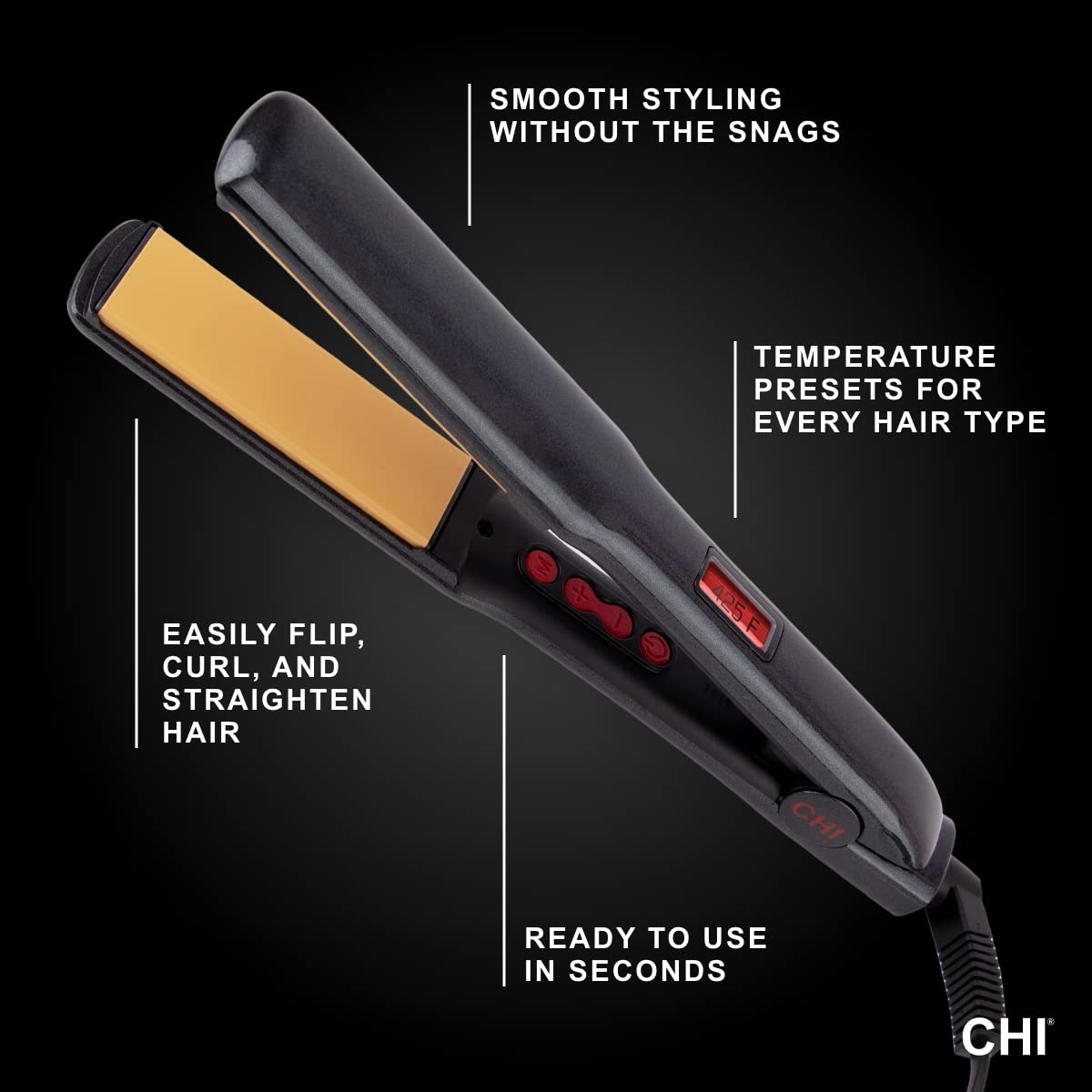 CHI PRO G2 Digital Titanium Infused Ceramic 1" Straightening Hairstyling Iron & Infra Silk Infusion, 6 Fl Oz