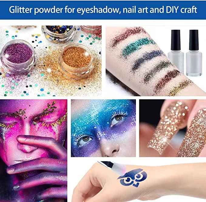 Temporary Glitter Tattoos Kit - 24 Colors, 187 Stencils