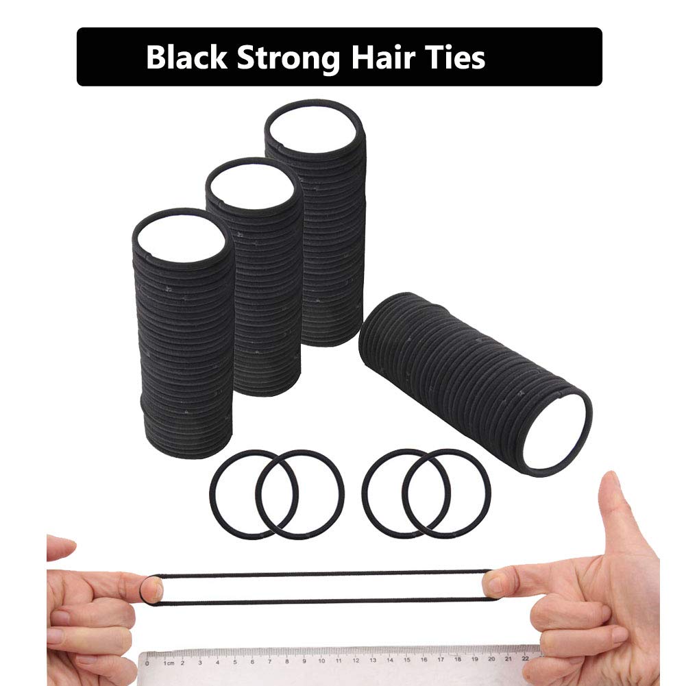 Strong Elastic Hair Ties – 120 Count No Metal Rubber Hair Bands, No Pull Ponytail holder, Great for Thick, Heavy, Curly Hair, Mother Daughter, Daily Wear