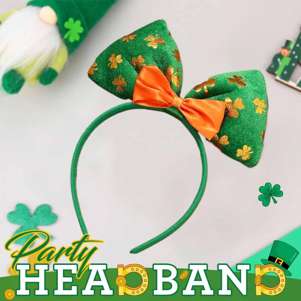 JEWEKY St Patrick's Day Headband Green Bow Hair Bands Irish Shamrock Headband Festive Holiday Hair Accessories for Women (Style 2)