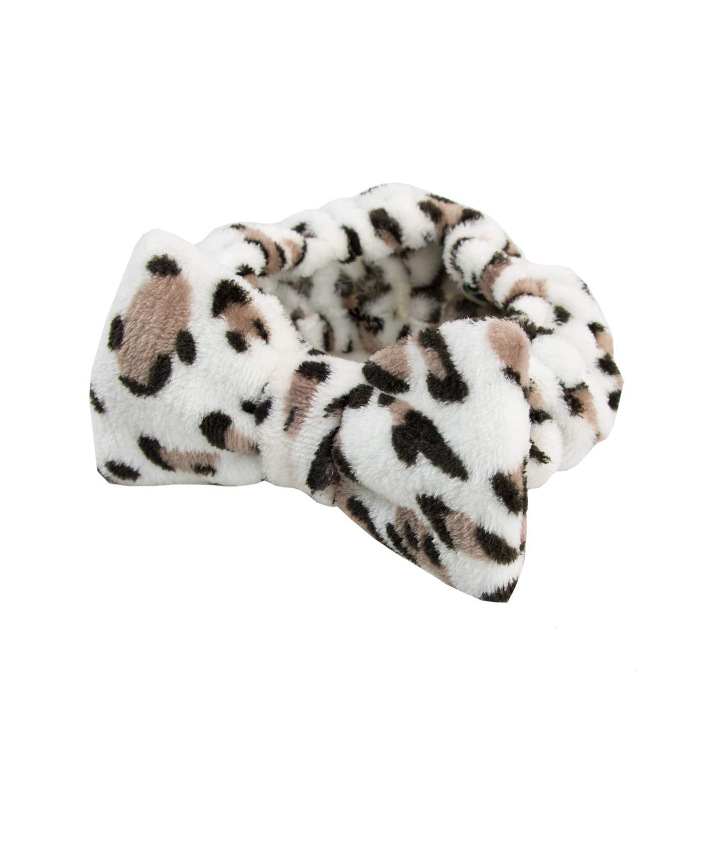 The Vintage Cosmetic Company Peggy Make Up Vintage Headband, Skincare Headband Holds Back Hair, Soft and Comfy Makeup Headband, Beauty Accessory, Leopard Print Design