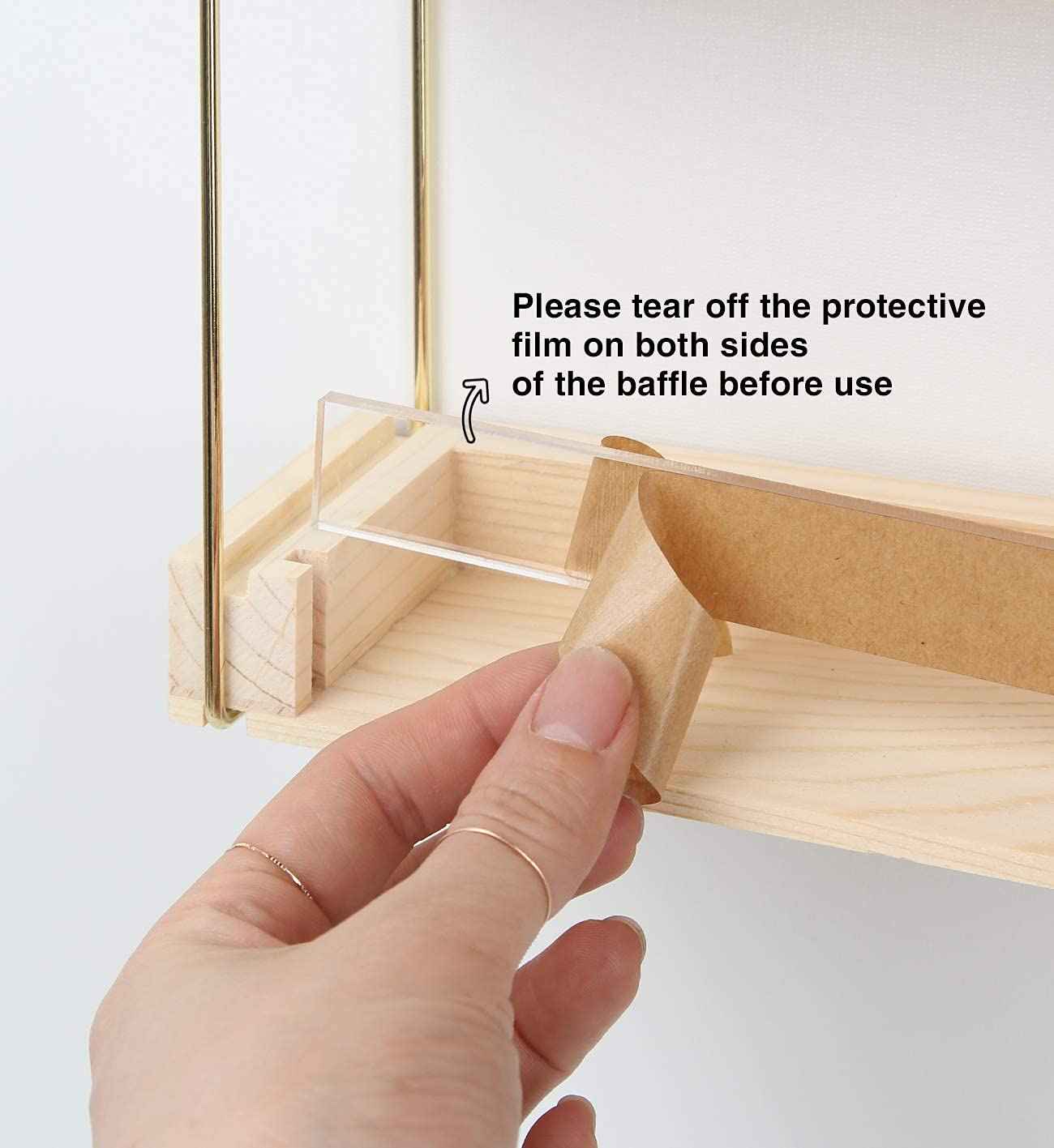 J JACKCUBE DESIGN Wall Mount Gold Metal and Wood Nail Polish Display Shelves Rack Organizer Holds 60 Bottles (5 Tier) - MK543A