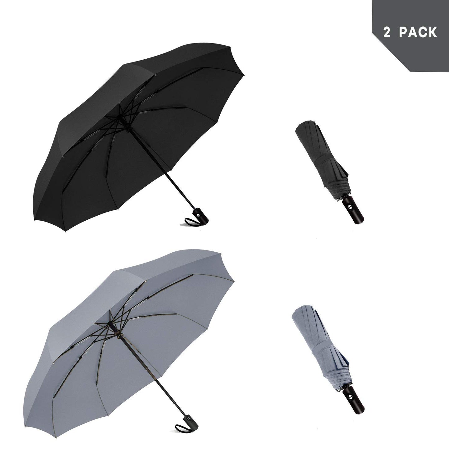 SIEPASA Windproof Travel Compact Umbrella-Automatic Umbrellas for Rain-Compact Folding Umbrella, Travel Umbrella Compact, Small Portable Windproof Umbrellas for Men and Women. (Grey)