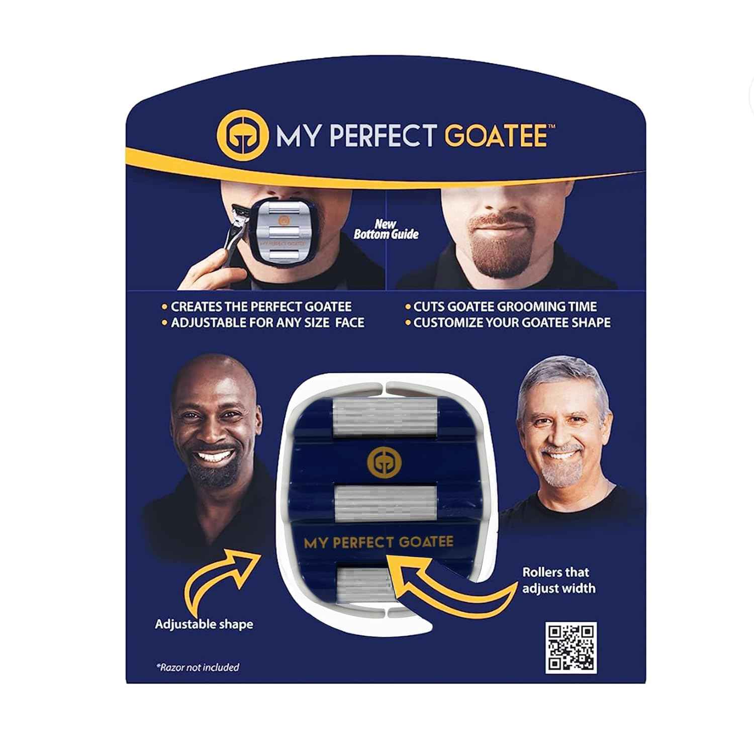 My Perfect Goatee® Shaving Template - Create a Perfectly Shaped Goatee Every Time - Adjustable Reduces Shaving Time - Shape Goatee and Circle Bead (Version 1.1)