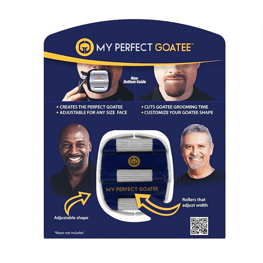 My Perfect Goatee® Shaving Template - Create a Perfectly Shaped Goatee Every Time - Adjustable Reduces Shaving Time - Shape Goatee and Circle Bead (Version 1.1)