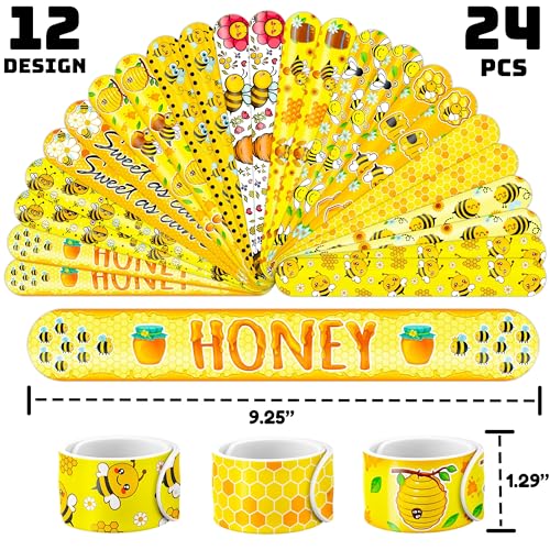 Bee Party Favors Set - 48 Tattoos & 24 Slap Bracelets