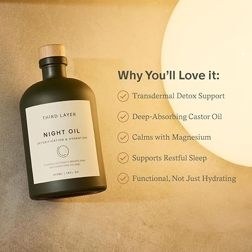 Castor Oil Body Oil ? 100% Organic, Cold-Pressed, Hexane-Free with Magnesium & Frankincense for Skin Hydration & Evening Self-Care, Night Oil (14 fl oz)